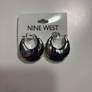 Nine West Silver and Dark Purple Earrings